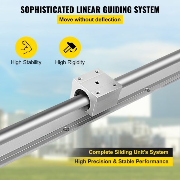 2-Piece Linear Rail System with 4 SBR16UU Bearing Blocks for Automated Machinery - Image 4