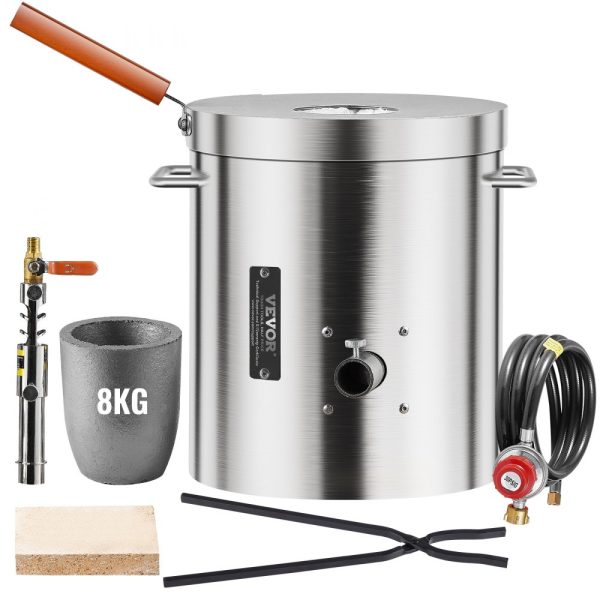 Propane Melting Furnace Kit 8KG/18lbs with Crucible Tongs Metal Smelting