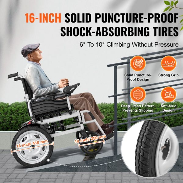 Electric Wheelchair for Adults & Seniors, 265 lbs Weight Capacity, 17.5in Width, Lightweight & Foldable, 12.5mi Range All-Terrain, Adjustable Backrest - Image 5
