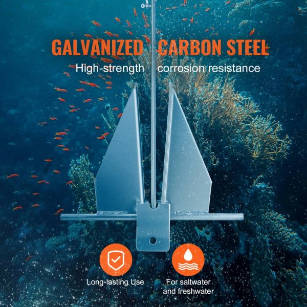 Marine Anchor Kit with 13lbs Galvanized Steel Anchor 7.9ft Chain 101ft Rope 2x0.4 Shackles for Small Vessels Under 30ft - Image 6