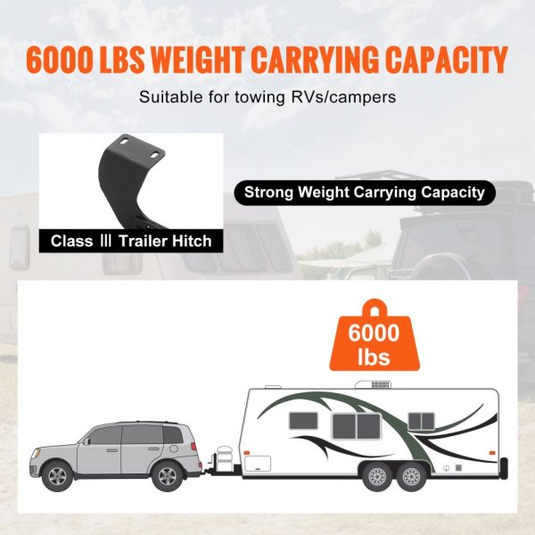 Class 3 Trailer Hitch 2-Inch Receiver Q455B Steel Frame 2017-2023 Honda CR-V 6000 lbs Multi-Fit Hitch Ball Mount Cargo Carrier Bike Rack Tow Hook Black - Image 5