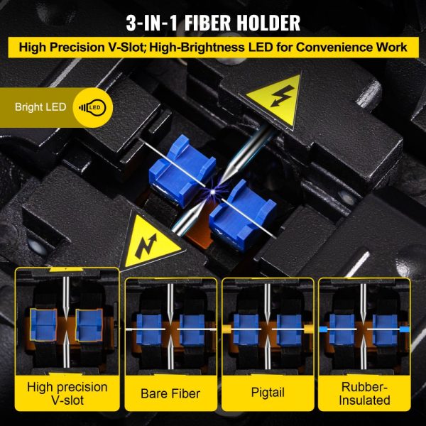 Fiber Fusion Splicer Automatic Focus 5 Inch Digital LCD Screen Fiber Optic Cleaver Kit for FTTH - Image 4
