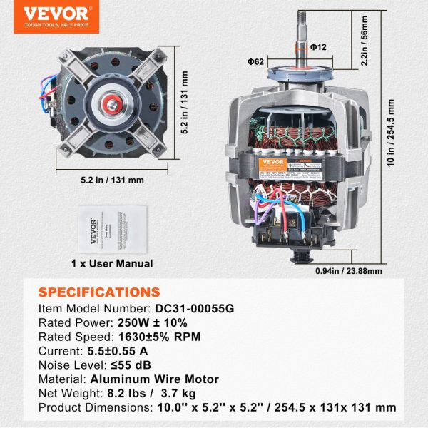 Dy Dryer Drive Motor 1/3HP 1630RPM for Samsung Kenmore - Image 7