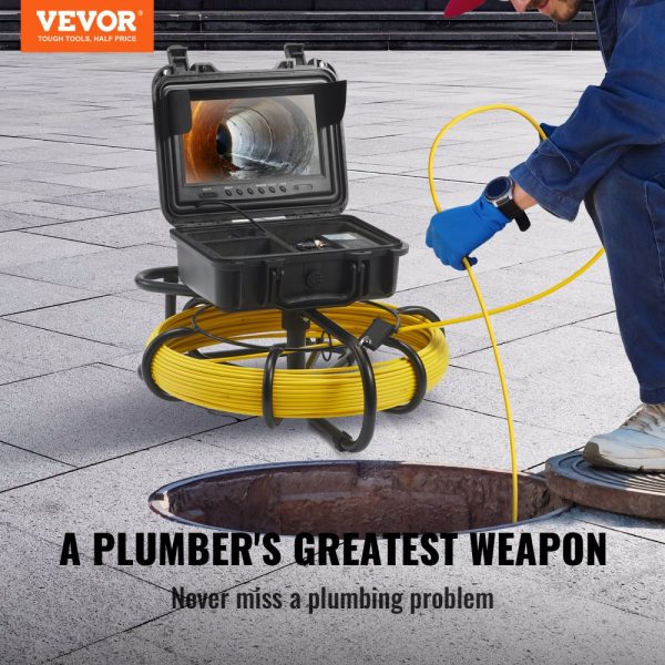 Sewer Camera Pipe Inspection Camera 9-inch 720p Screen Pipe Camera 164 ft - Image 2