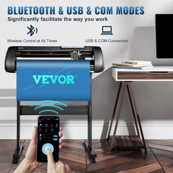 34 Inch Vinyl Cutter Machine Bluetooth Offline Plotter with 400in Steel Shaft Adjustable Speed DIY Sign Making Software Tool - Image 4