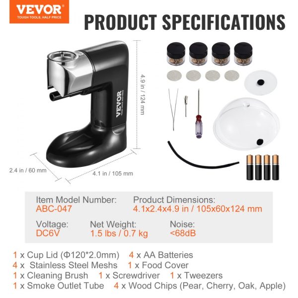 Smoking Gun Kit, Wood Smoke Infusion, 4 Flavor Wood Chips, Cold Smoking Accessories, Food & Drinks Gift for Men - Image 7