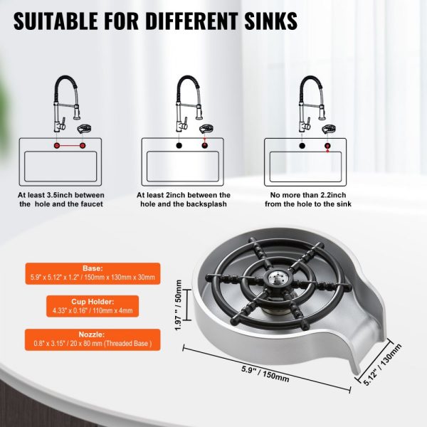 10-Piece Glass Rinser with 360 Degree Rotating Jets for Sink Cleaning - Image 4