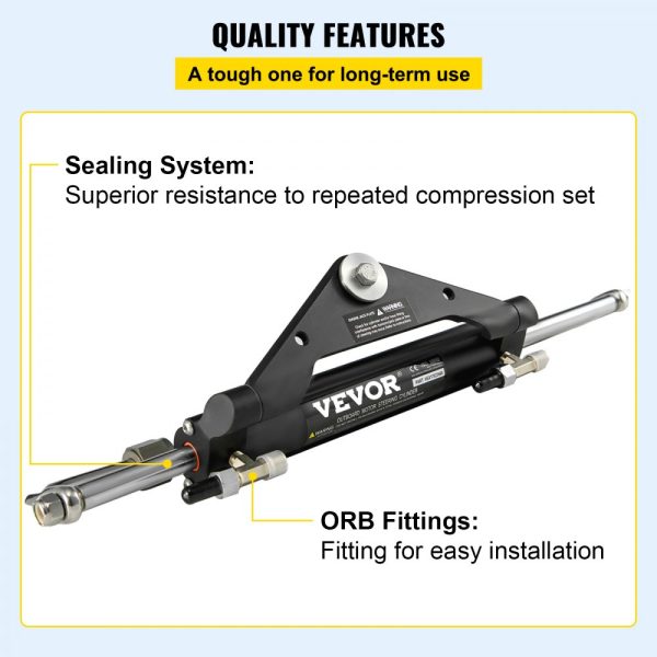 Hydraulic Steering Cylinder HC4645H Front Mount Marine Outboard Boat Steering Kit Up to 150 HP - Image 5