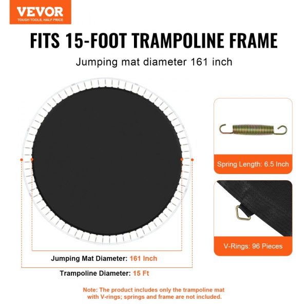 Replacement Trampoline Mat Fits 15ft Frame 96 V-Rings 6.5" Spring Length - Image 2