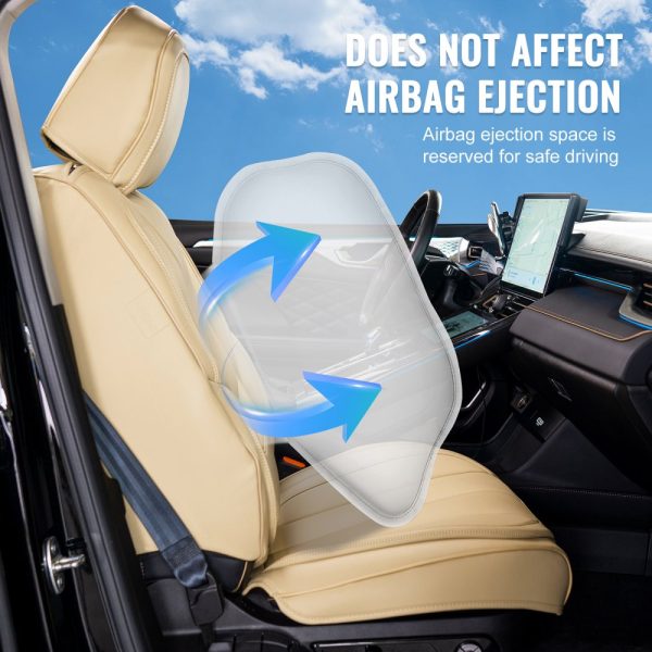 13pc Faux Leather Car Seat Covers Full Set, Front & Rear, Detachable Headrest, Airbag Compatible, Most Cars, SUVs, Trucks - Image 5